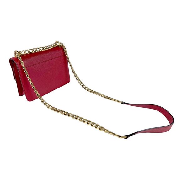 Auth PRADA Crossbody Shoulder Bag Red/Gold Leather/Metal - Picture 2 of 13